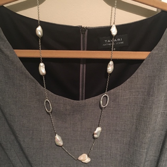 Sterling Silver Mother of Pearl CZ Necklace - Picture 5 of 5